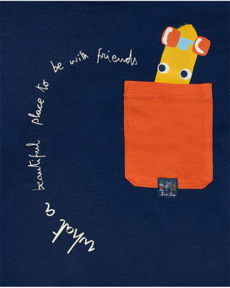 T-shirt azul de tricô para menino Park Life