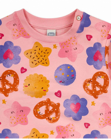 Conjunto de pelúcia tricô rosa para menina Happy Cookies