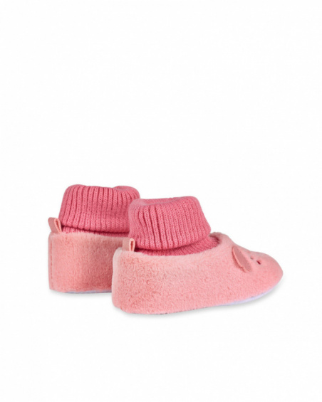 Sapatinhos tricotados cor-de-rosa para menina Happy Cookies