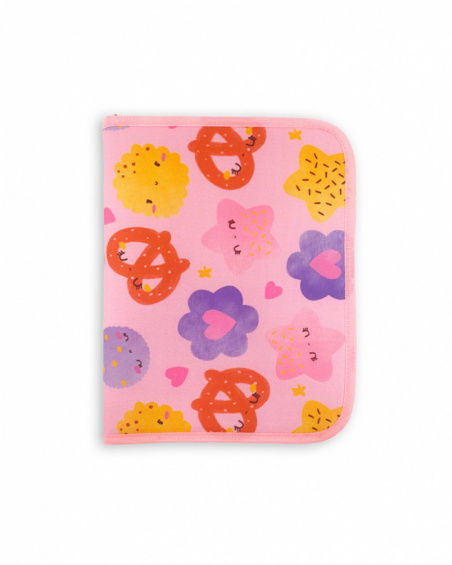 Porta documentos com estampa rosa para menina Happy Cookies