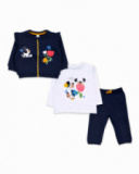 Conjunto de pelúcia em malha azul para menina Pugs Life Conjunto de pelúcia em malha azul para menina Pugs Life