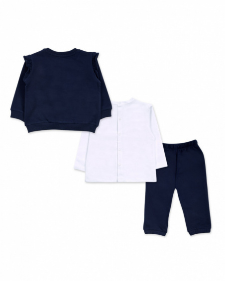 Conjunto de pelúcia em malha azul para menina Pugs Life Conjunto de pelúcia em malha azul para menina Pugs Life