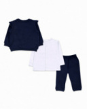 Conjunto de pelúcia em malha azul para menina Pugs Life Conjunto de pelúcia em malha azul para menina Pugs Life