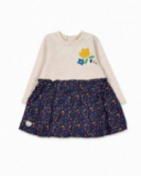 Vestido liso bege plush para menina Pugs Life Vestido liso bege plush para menina Pugs Life