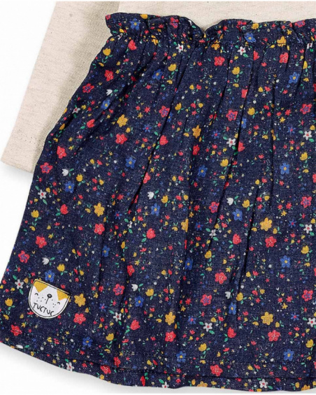 Vestido liso bege plush para menina Pugs Life Vestido liso bege plush para menina Pugs Life