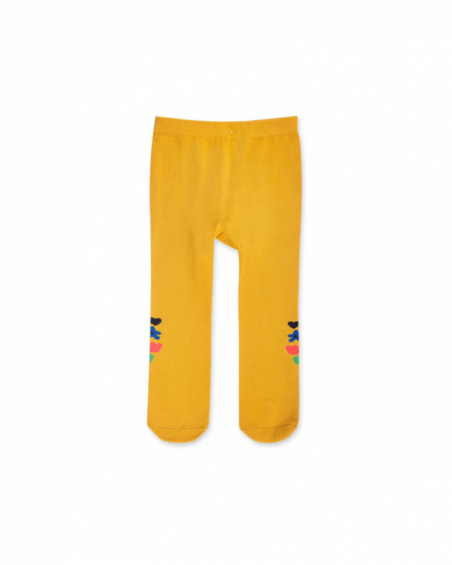 Meia-calça amarela para menina Pugs Life