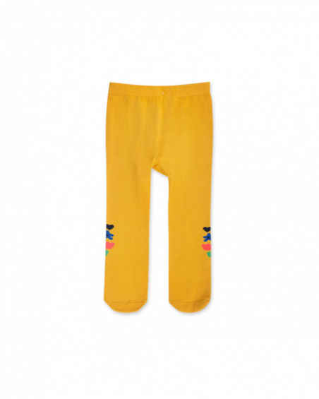 Meia-calça amarela para menina Pugs Life Meia-calça amarela para menina Pugs Life