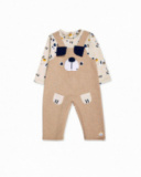 Macacão plush bege para menino Pugs Life Macacão plush bege para menino Pugs Life