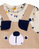 Macacão plush bege para menino Pugs Life Macacão plush bege para menino Pugs Life