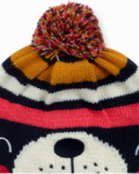 Chapéu de tricô azul Pugs Life para menina Chapéu de tricô azul Pugs Life para menina