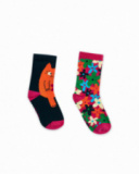 Conjunto de 2 meias estampadas para menina Trecking Time Conjunto de 2 meias estampadas para menina Trecking Time