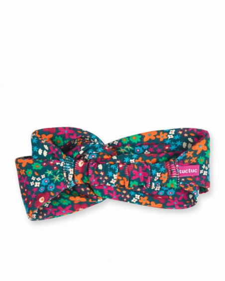 Tiara de malha verde com estampado para menina Trecking Time Tiara de malha verde com estampado para menina Trecking Time