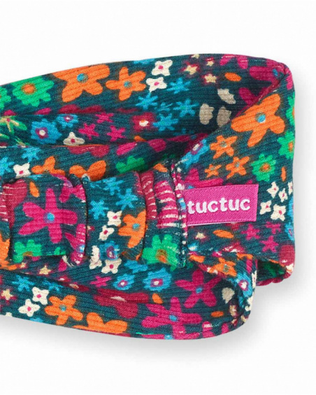 Tiara de malha verde com estampado para menina Trecking Time Tiara de malha verde com estampado para menina Trecking Time