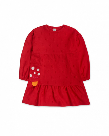 Vestido de malha vermelho para meninas Besties