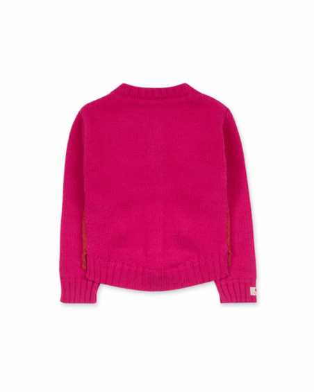 Jaqueta tricô rosa para menina Besties