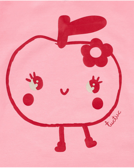 T-shirt de malha rosa para menina Besties