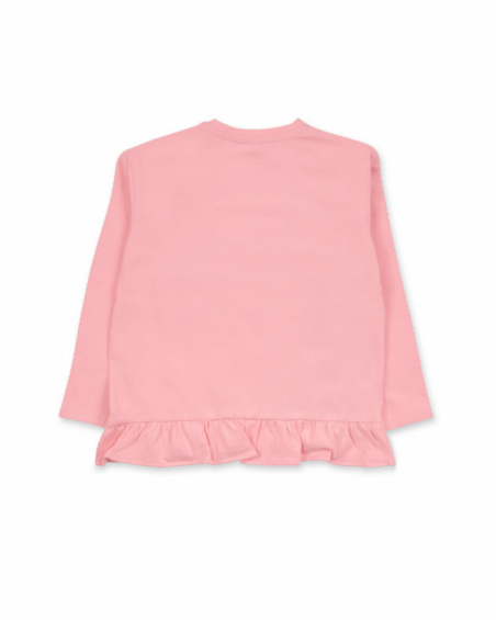 T-shirt jersey rosa para menina Cattitude