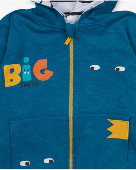 Jaqueta de lã azul para menino Big Hugs