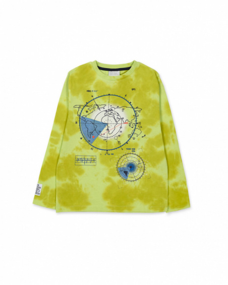 T-shirt em malha amarela para menino Ocean Mistery