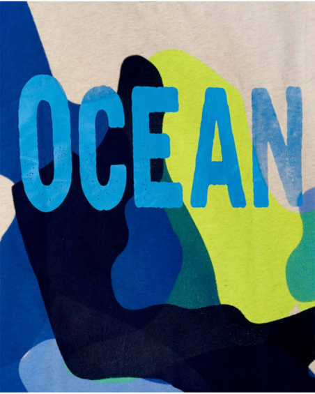 T-shirt em malha cinza para menino Ocean Mistery