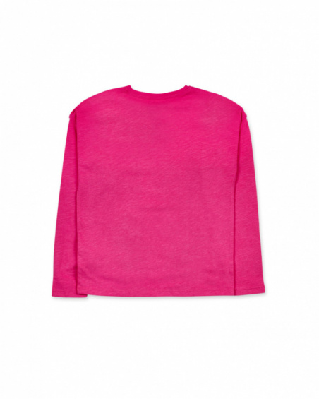 T-shirt de malha rosa para menina Fav Things