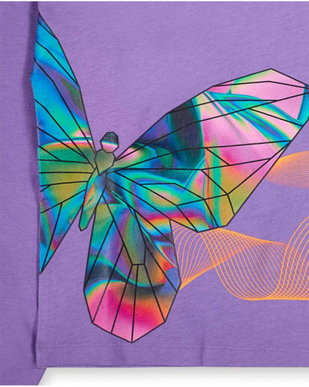T-shirt em malha lilás para menina Digital Dreamer.