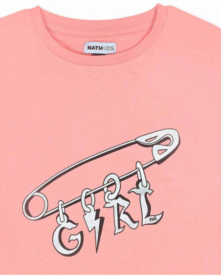 T-shirt de malha rosa para menina No Rules