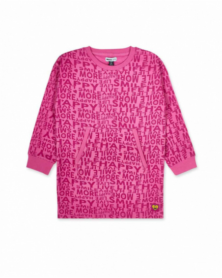 Vestido de malha rosa para menina The Happy World Vestido de malha rosa para menina The Happy World