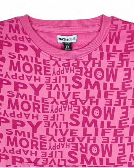 Vestido de malha rosa para menina The Happy World Vestido de malha rosa para menina The Happy World