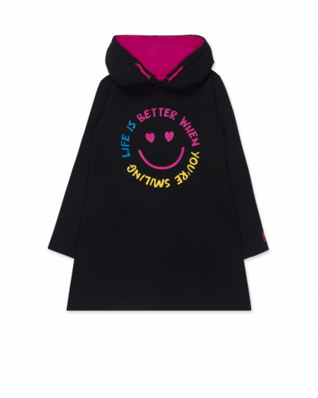 Vestido preto de malha para menina The Happy World Vestido preto de malha para menina The Happy World