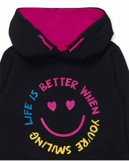 Vestido preto de malha para menina The Happy World Vestido preto de malha para menina The Happy World