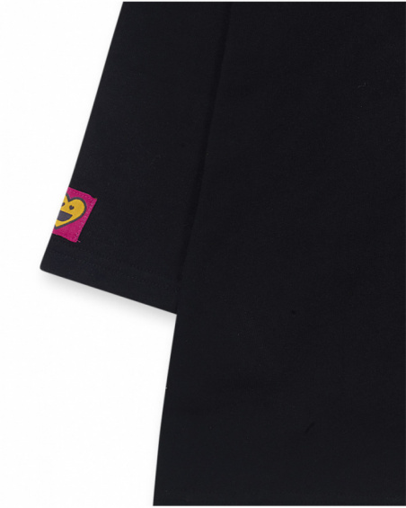 Vestido preto de malha para menina The Happy World Vestido preto de malha para menina The Happy World