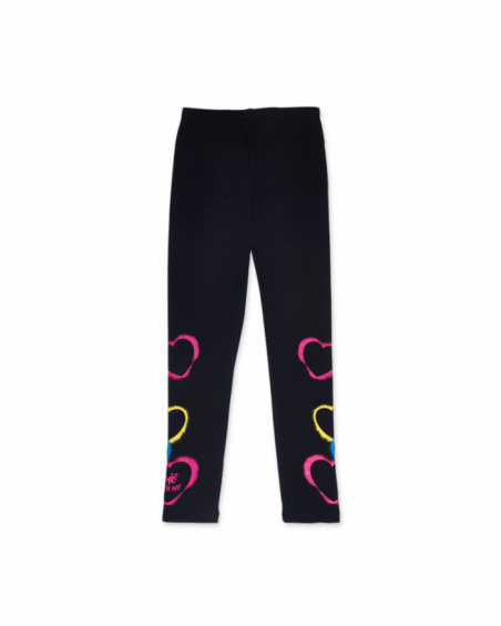 Legging de malha preta para menina The Happy World Legging de malha preta para menina The Happy World