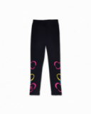 Legging de malha preta para menina The Happy World Legging de malha preta para menina The Happy World