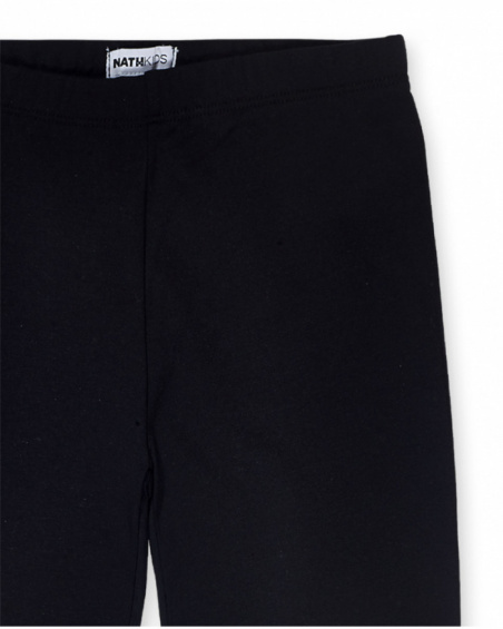 Legging de malha preta para menina The Happy World Legging de malha preta para menina The Happy World