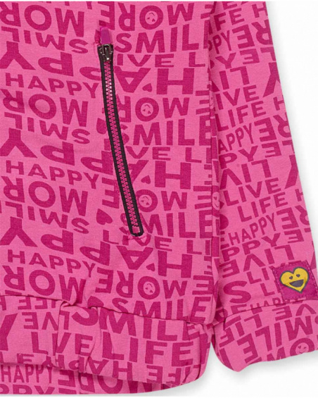 Casaco de malha rosa para menina The Happy World