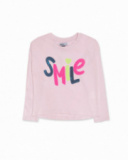 T-shirt rosa de malha para menina The Happy World T-shirt rosa de malha para menina The Happy World