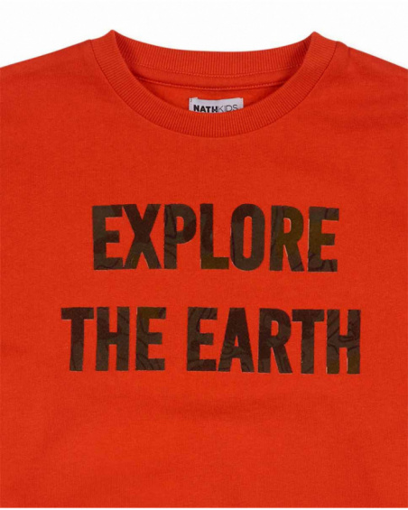 Sweatshirt de malha laranja para menino Try New Path