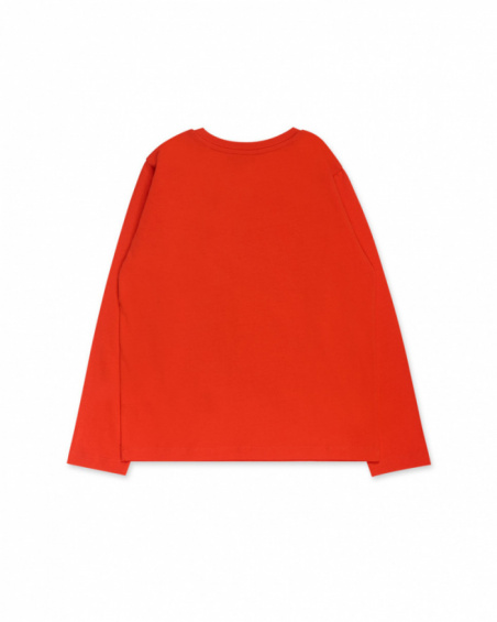 T-shirt de malha laranja para menino Try New Path T-shirt de malha laranja para menino Try New Path