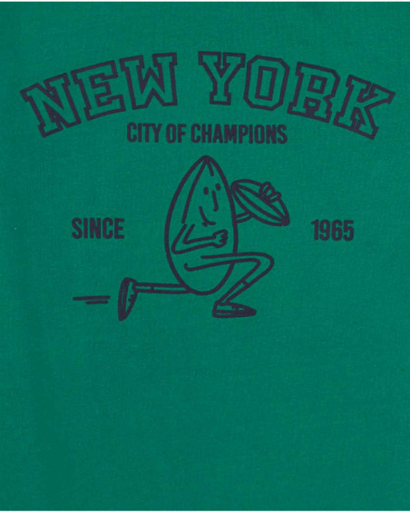 Camiseta menino de malha verde do Varsity Club Camiseta menino de malha verde do Varsity Club