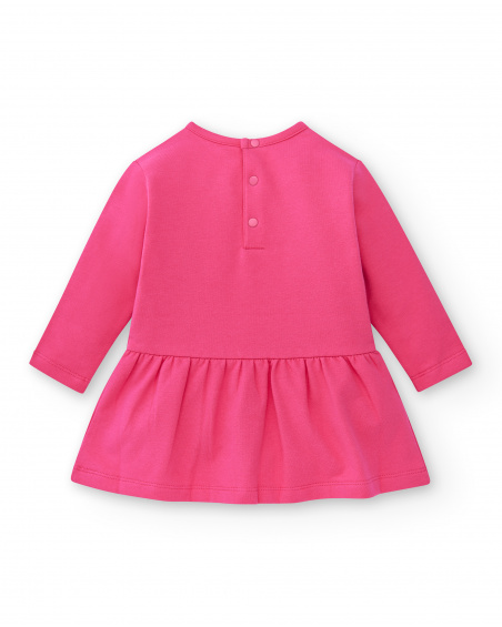 Vestido de malha rosa de menina coleção Run Sing Jump