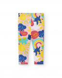 Leggings de menina em malha azul marinho coleção Run Sing Jump