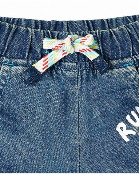 Shorts jeans azul menino coleção Run Sing Jump