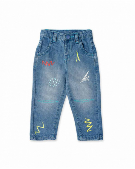 Calça jeans azul menino coleção Run Sing Jump