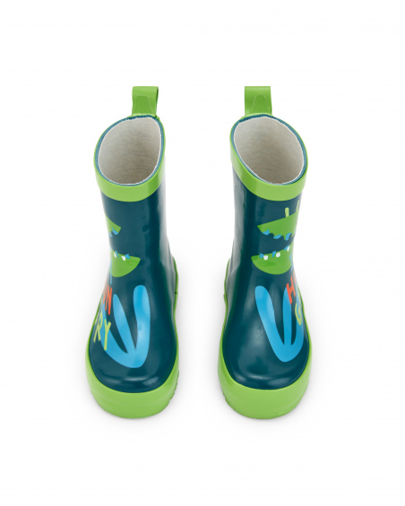 Botas de chuva verdes para menino Tropadelic