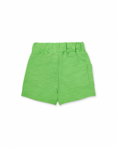 Bermudas de menino em pelúcia verde Tropadelic