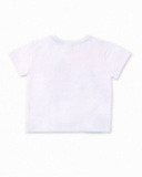 T-shirt de menino em malha branca com apliques Tropadelic