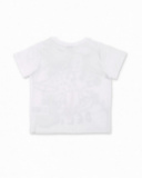 T-shirt branca de menino em malha Tropadelic
