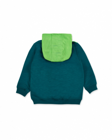 Casaco de pelúcia verde para menino Tropadelic