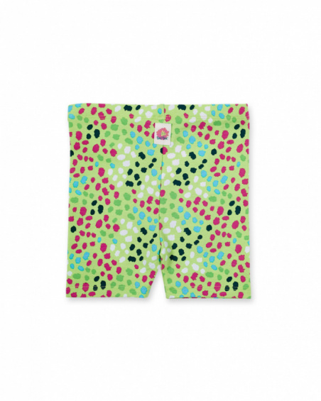 Leggings de ciclismo em malha verde para menina Tropadelic